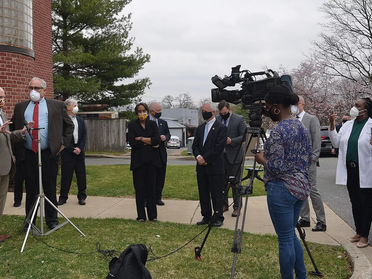 Representative image: Governor Hogan Visits PCP Vaccination Clinic by Patrick Siebert at 110 Baughmans Ln, Frederick, MD 21702