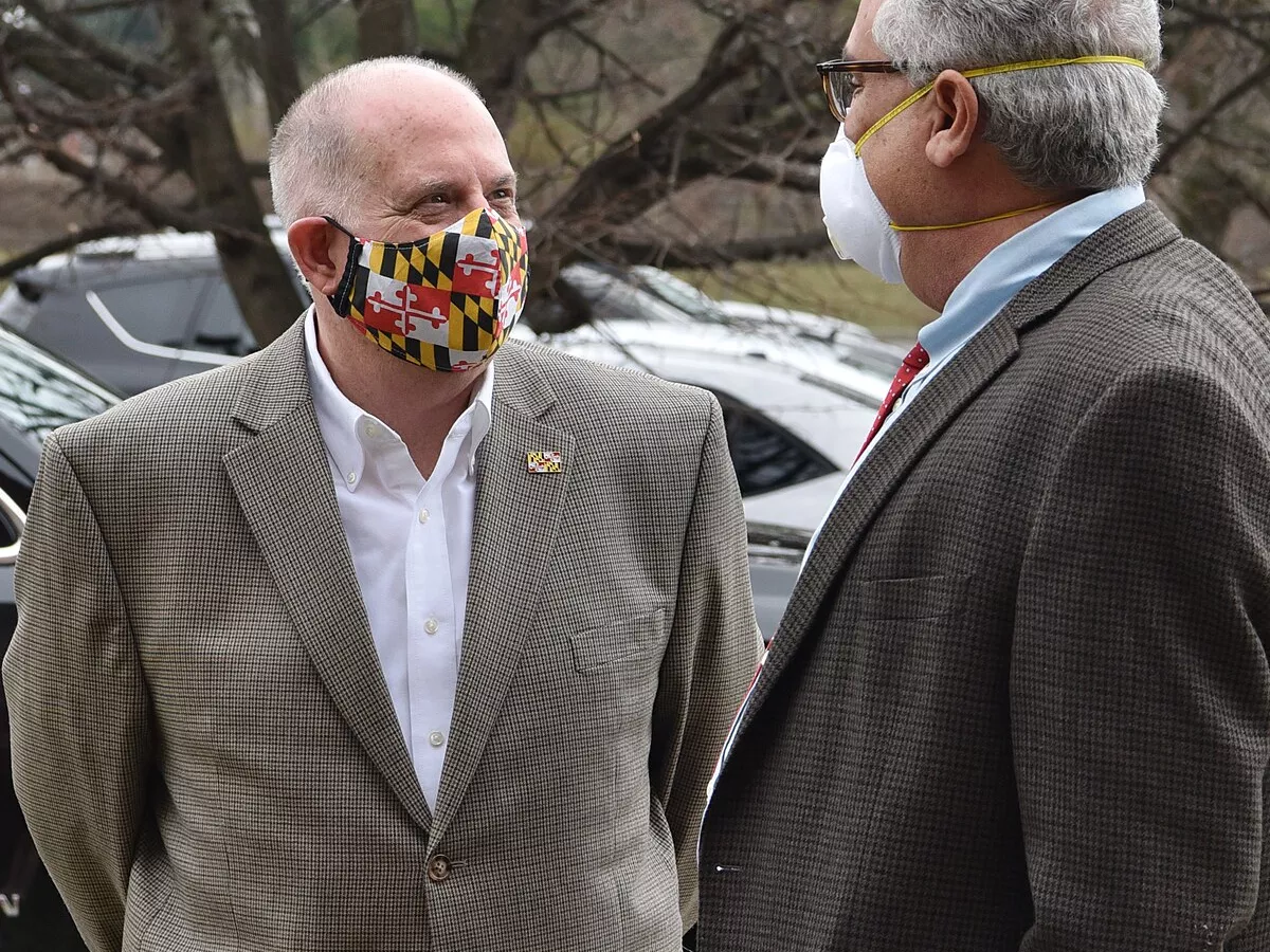 Representative image: Governor Hogan Visits PCP Vaccination Clinic by Patrick Siebert at 110 Baughmans Ln, Frederick, MD 21702
