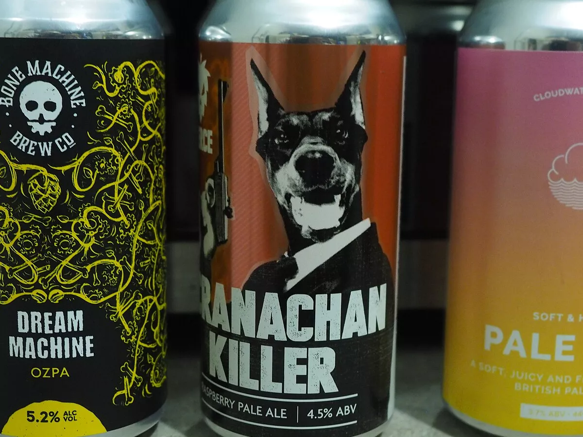 Representative image: Three British craft brewery beer cans: "Dream Machine" from Bone Machine Brewery, "Cranachan Killer" from Fierce Brewery and "Soft & Hazy" from Cloudwater Brewery.