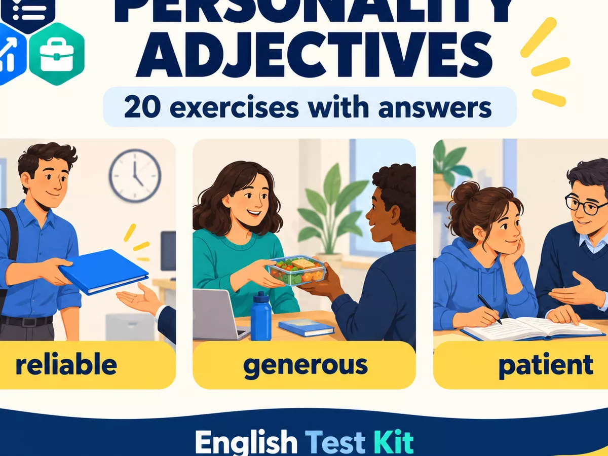 English Test Kit lesson cover illustrating reliable, generous and patient behaviour through keeping commitments, sharing and explaining calmly.
