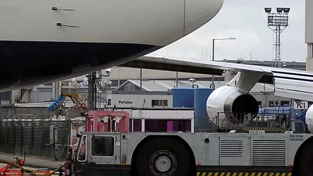 Representative image: A ground-handling tug pulls a British Airways Boeing 747-400 (G-CIVC) at London (Heathrow) Airport, England.