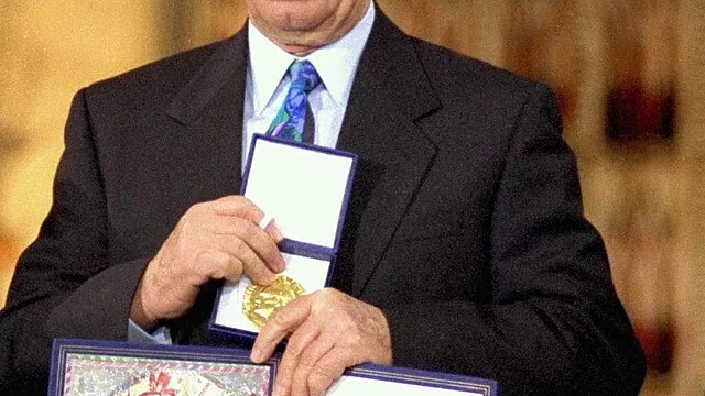 Representative image: The Nobel Peace Prize laureates for 1994 in Oslo. From left to right: PLO Chairman Yasser Arafat, Israeli Foreign Minister Shimon Peres, Israeli Prime Minister Yitzhak Rabin